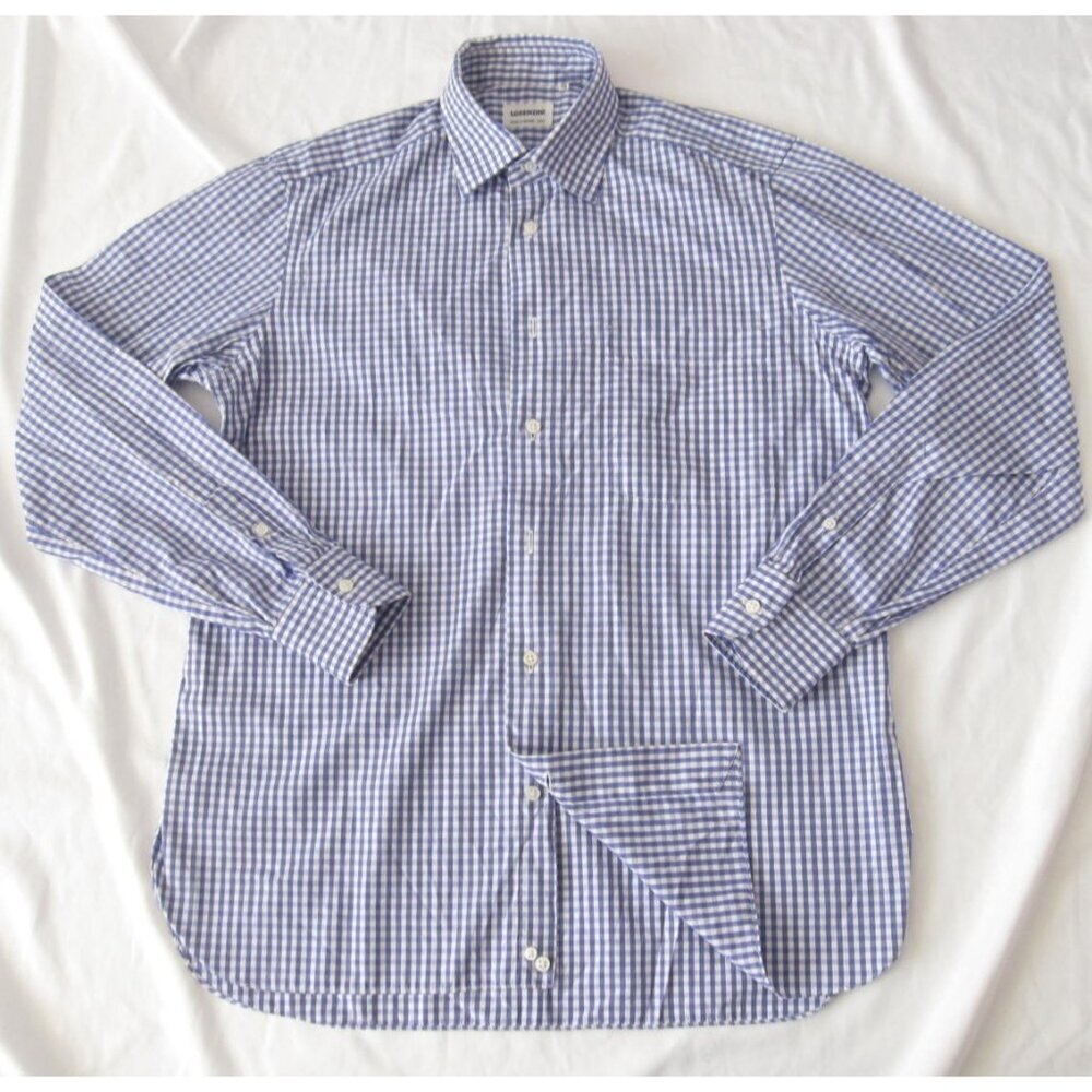 Lorenzini‎ Gingham Italy Shirt Men Oxford Cotton Preppy Casual Sz 15-38 (M42)